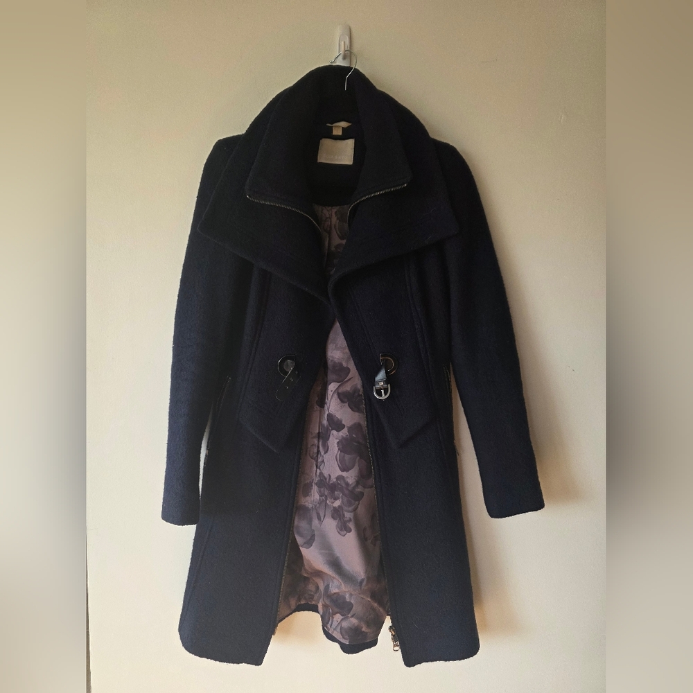 Soia & Kyo Wool Coat Structured Zip Coat Floral Lining